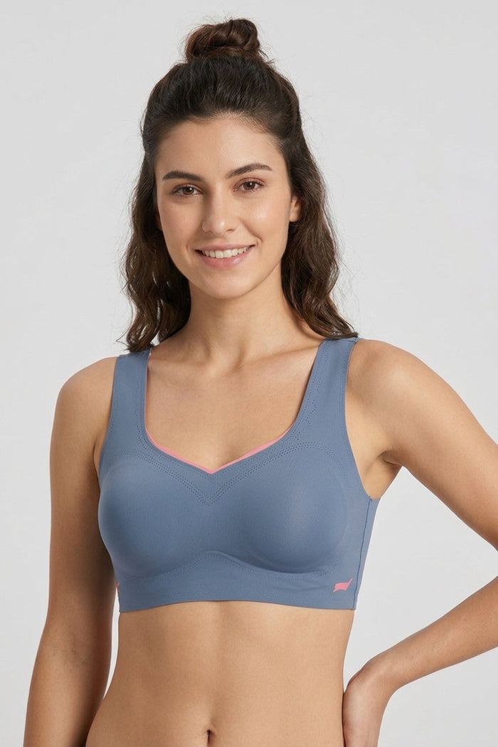 Seamless Lace-Trim Back Bra