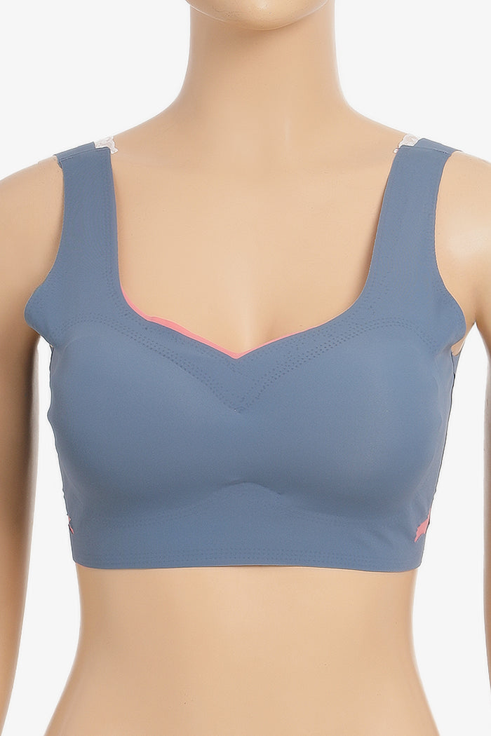 Seamless Lace-Trim Back Bra