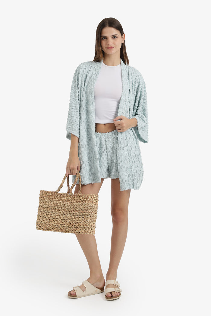 Self Patterned Beach Kimono