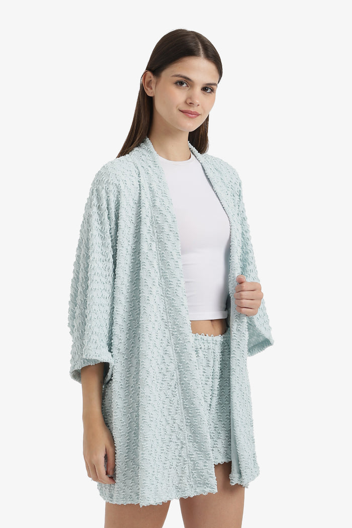 Self Patterned Beach Kimono