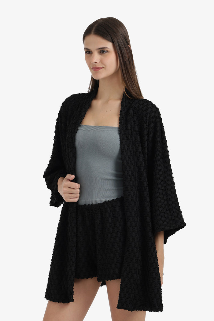 Self Patterned Beach Kimono