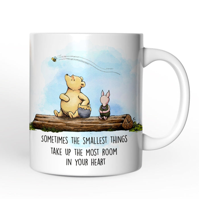 Sentimental Heartwarming Winnie-the-Pooh Quote Personalized Mug, 1926 A.A. Milne Small Things Friendly Gift with Custom Name Personalized Ceramic Mug OrnamentallyYou 12oz Mug Non-Custom