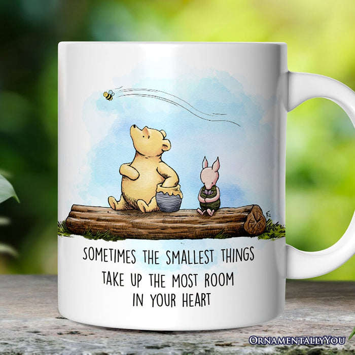 Sentimental Heartwarming Winnie-the-Pooh Quote Personalized Mug, 1926 A.A. Milne Small Things Friendly Gift with Custom Name Personalized Ceramic Mug OrnamentallyYou
