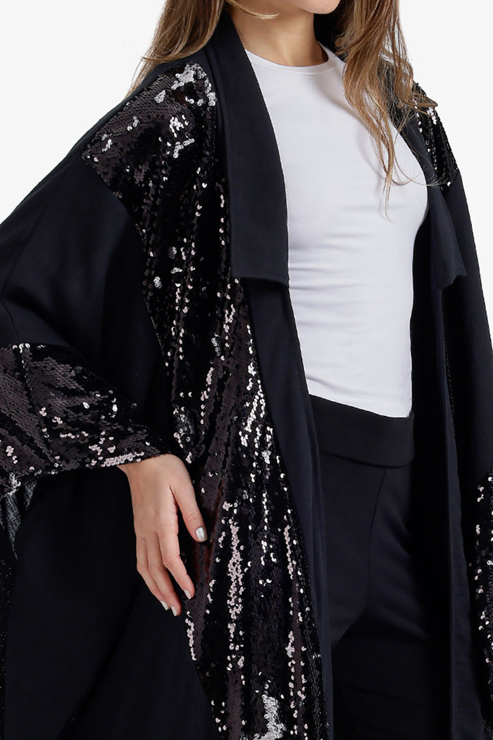 Sequin Detailed Maxi Kimono