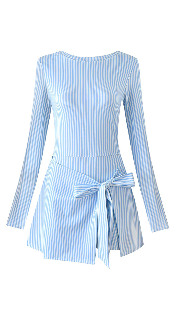 Serena Athletic Dress - Blue Stripe