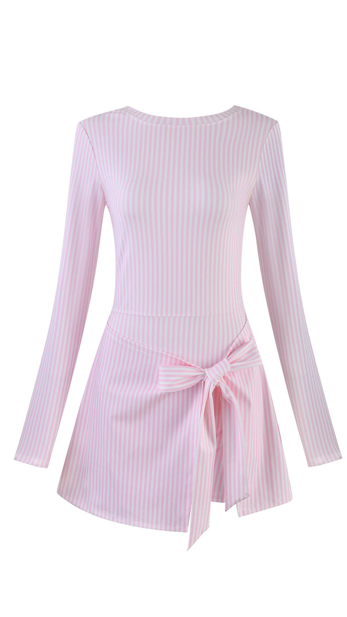 Serena Athletic Dress - Pink Stripe