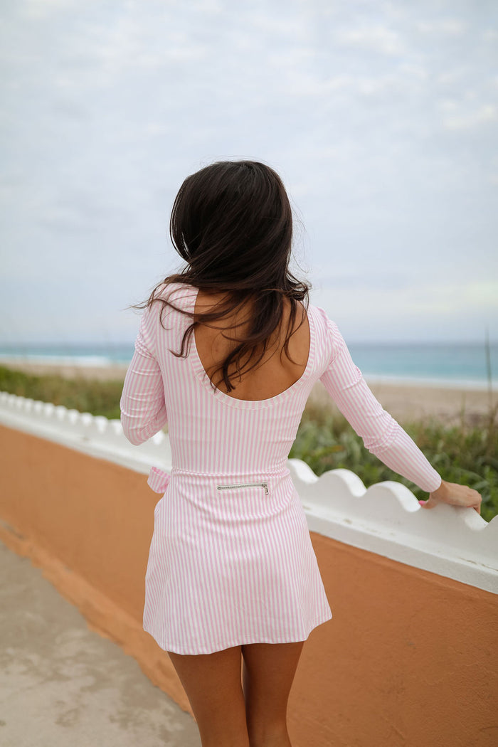 Serena Athletic Dress - Pink Stripe