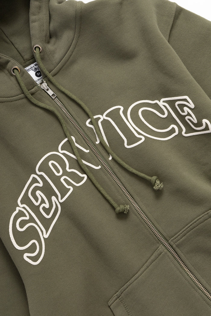Service Works - Arch Logo Zip Hoodie - Olive