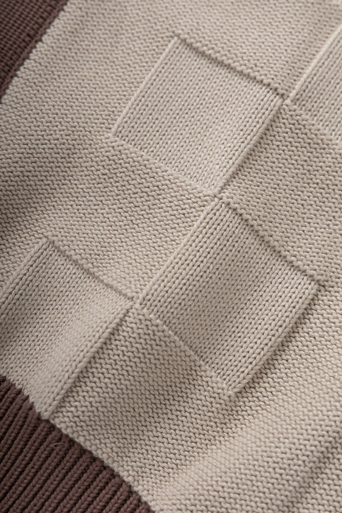 Service Works - Check Panel Cardigan - Mushroom