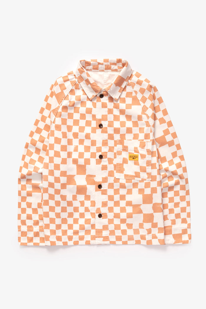 Service Works - Drill Printed Front Of House Jacket - Salmon Checker