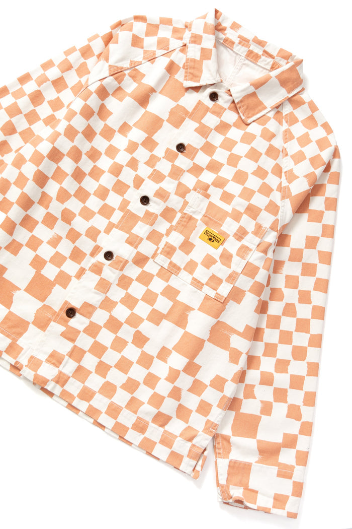 Service Works - Drill Printed Front Of House Jacket - Salmon Checker