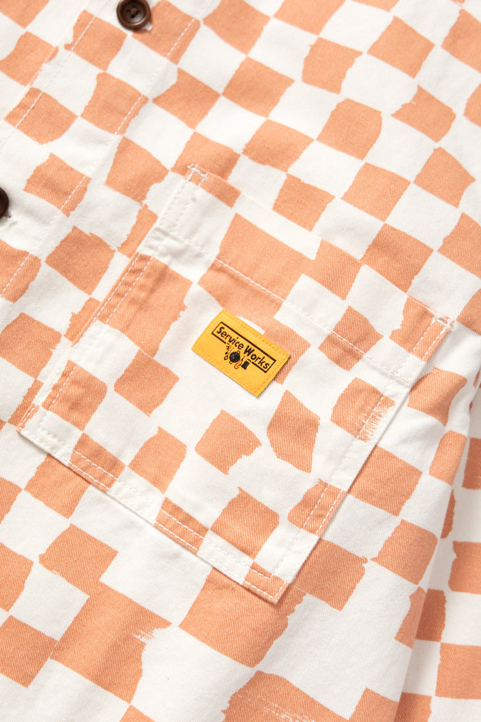 Service Works - Drill Printed Front Of House Jacket - Salmon Checker