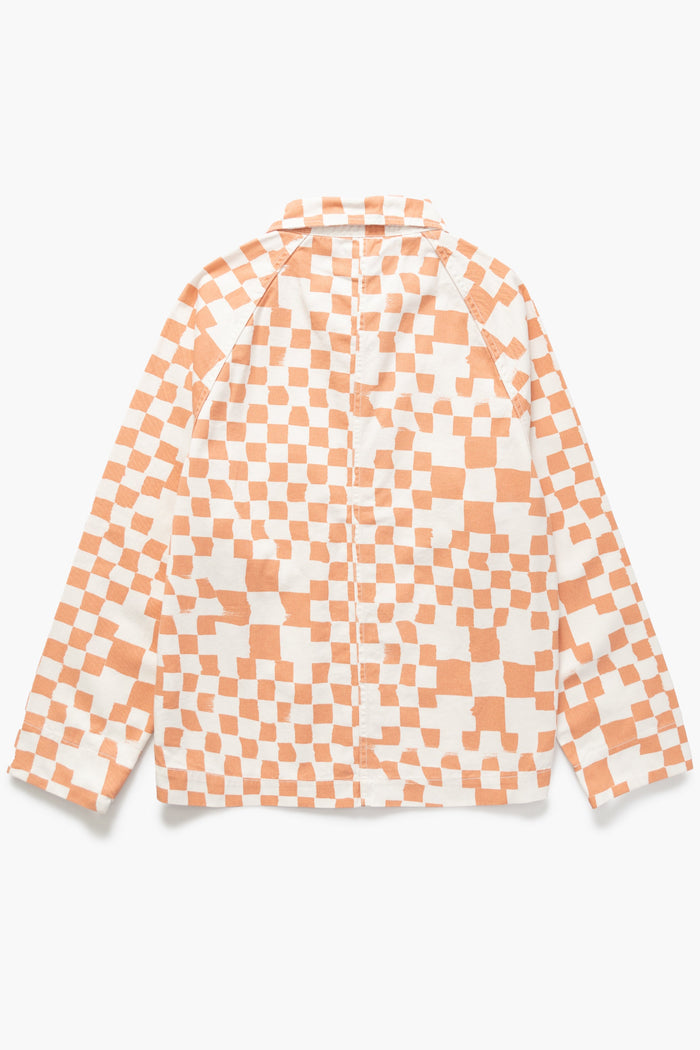 Service Works - Drill Printed Front Of House Jacket - Salmon Checker