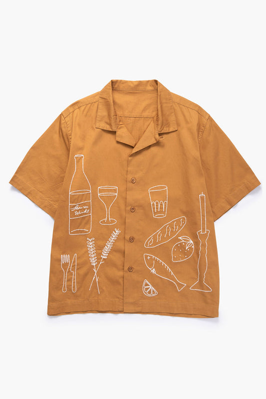 Service Works - Light Twill Picnic Short Sleeve Shirt - Burnt Sugar