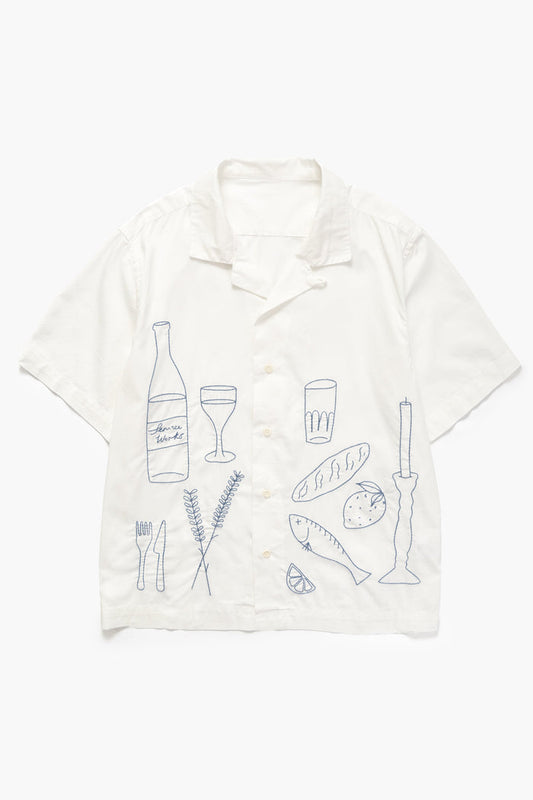 Service Works - Light Twill Picnic Short Sleeve Shirt - Off White