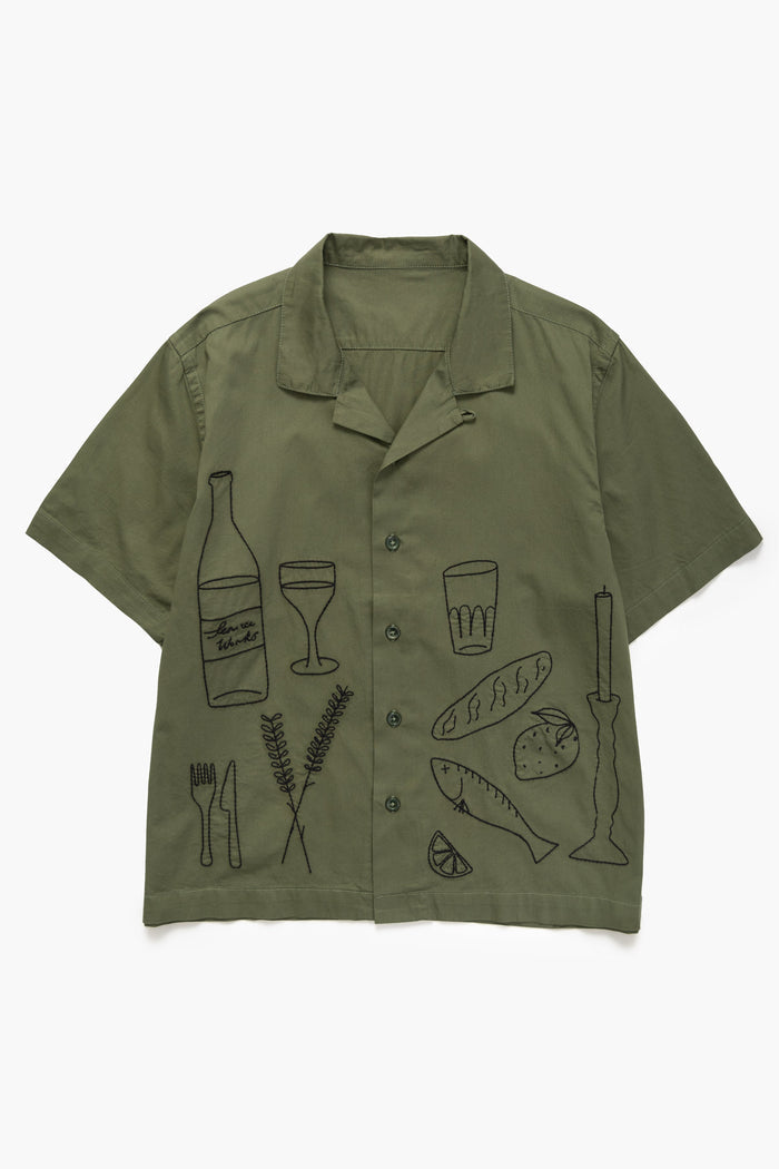 Service Works - Light Twill Picnic Short Sleeve Shirt - Olive