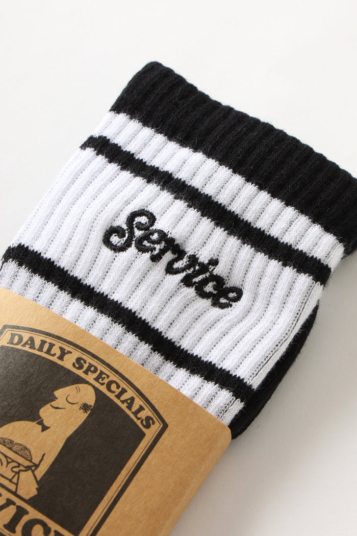 Service Works - Logo Ringer Socks - Black
