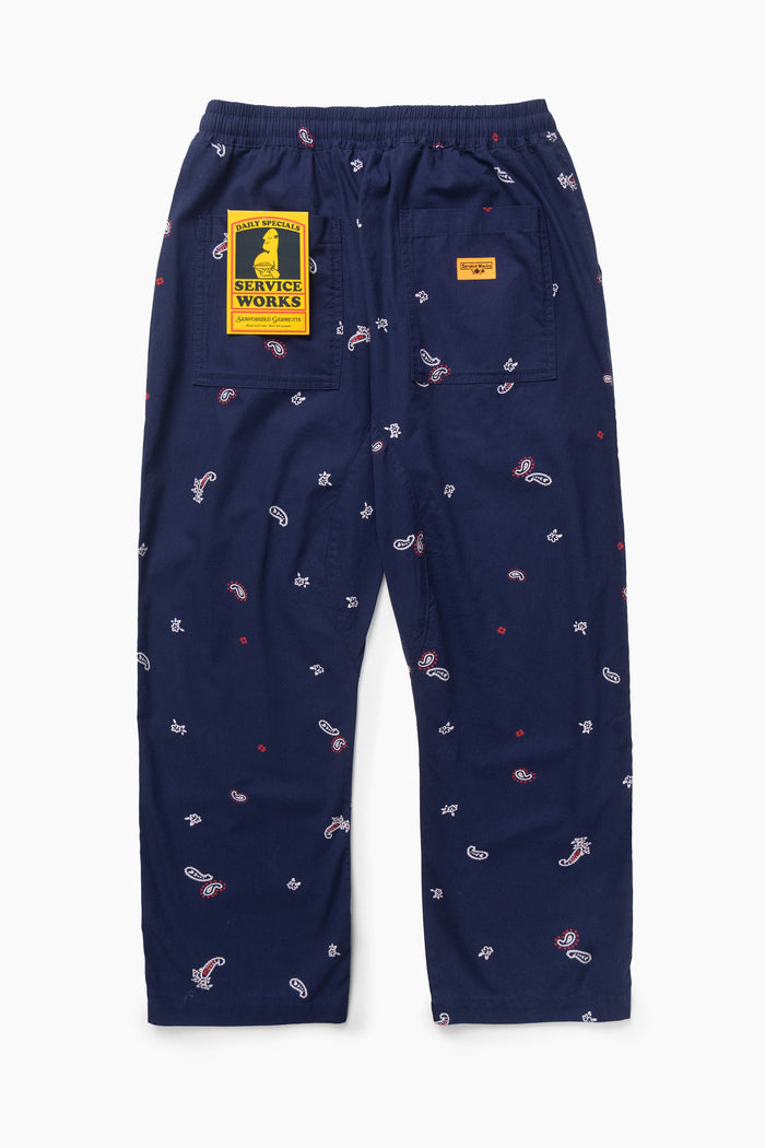 Service Works - Paisley Chef Pants - Royal