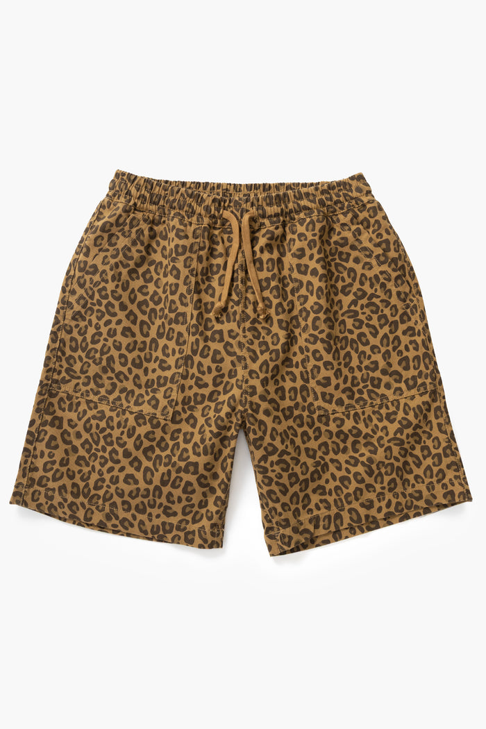 Service Works - Patterned Chef Shorts - Brown Leopard