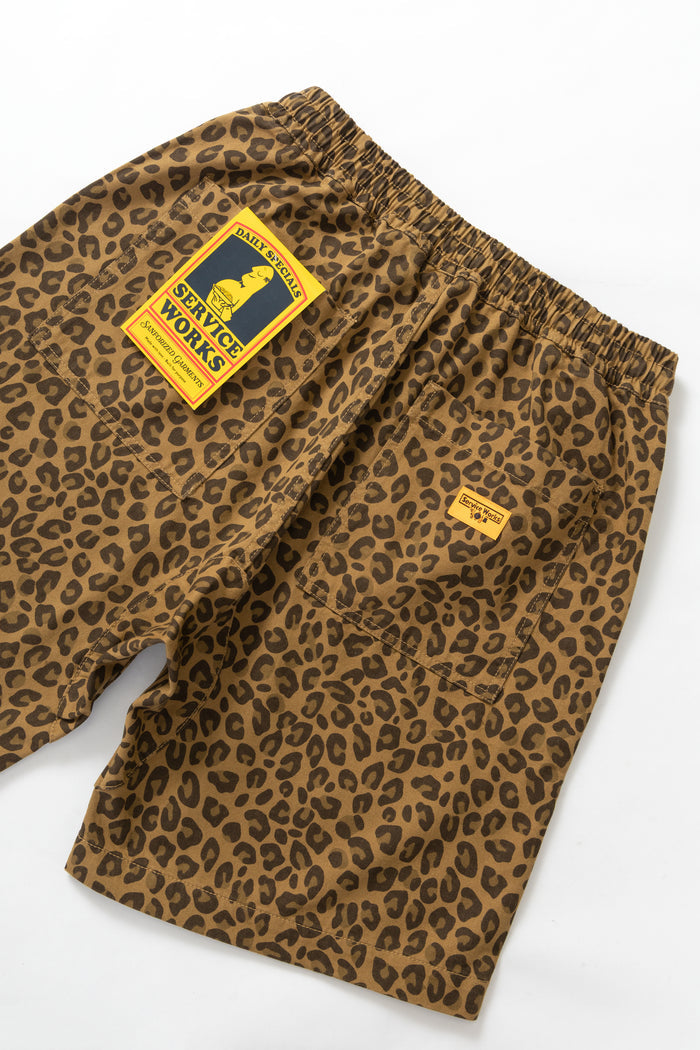 Service Works - Patterned Chef Shorts - Brown Leopard