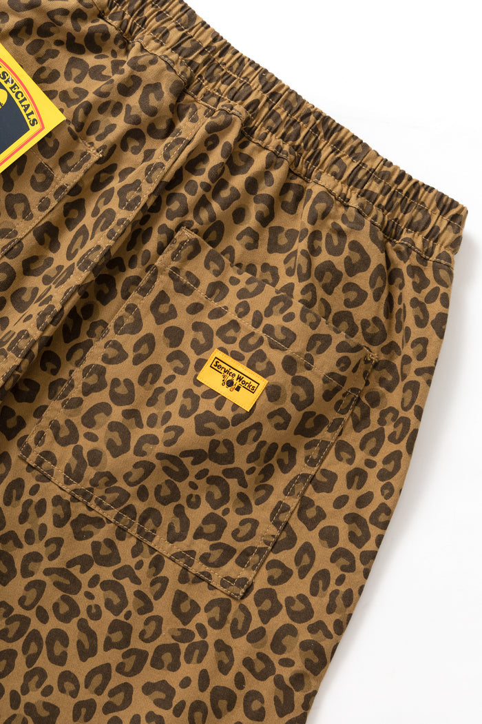 Service Works - Patterned Chef Shorts - Brown Leopard