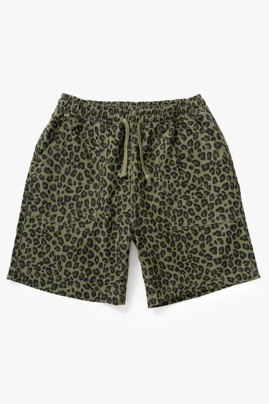 Service Works - Patterned Chef Shorts - Green Leopard