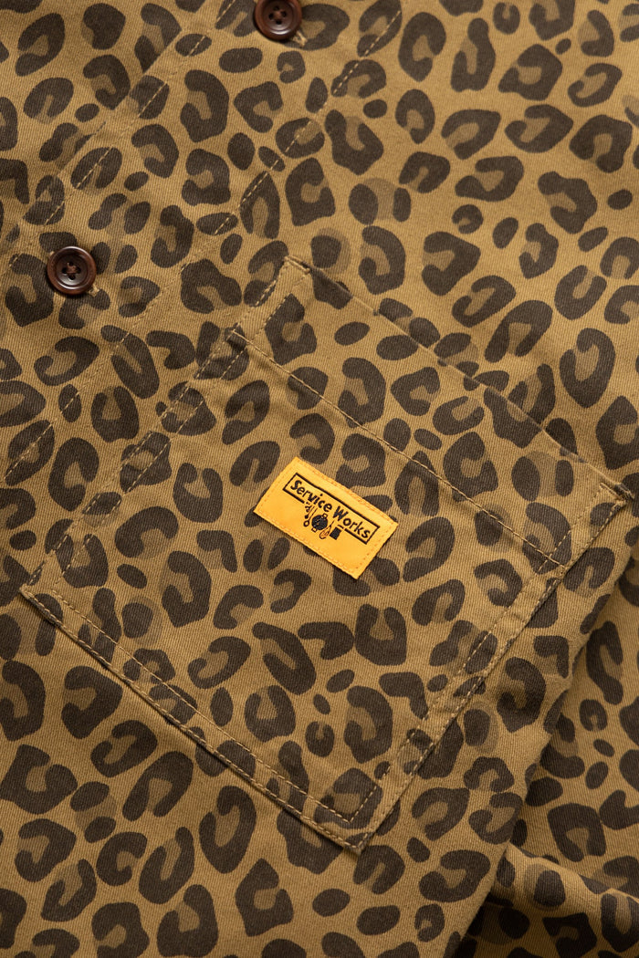 Service Works - Patterned Front Of House Jacket - Brown Leopard