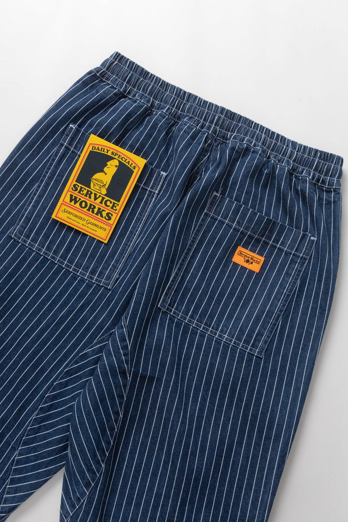 Service Works - Pinstripe Denim Chef Pants - Indigo