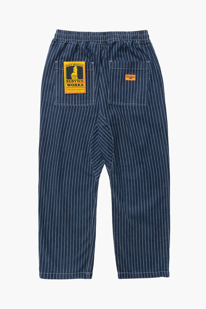 Service Works - Pinstripe Denim Chef Pants - Indigo