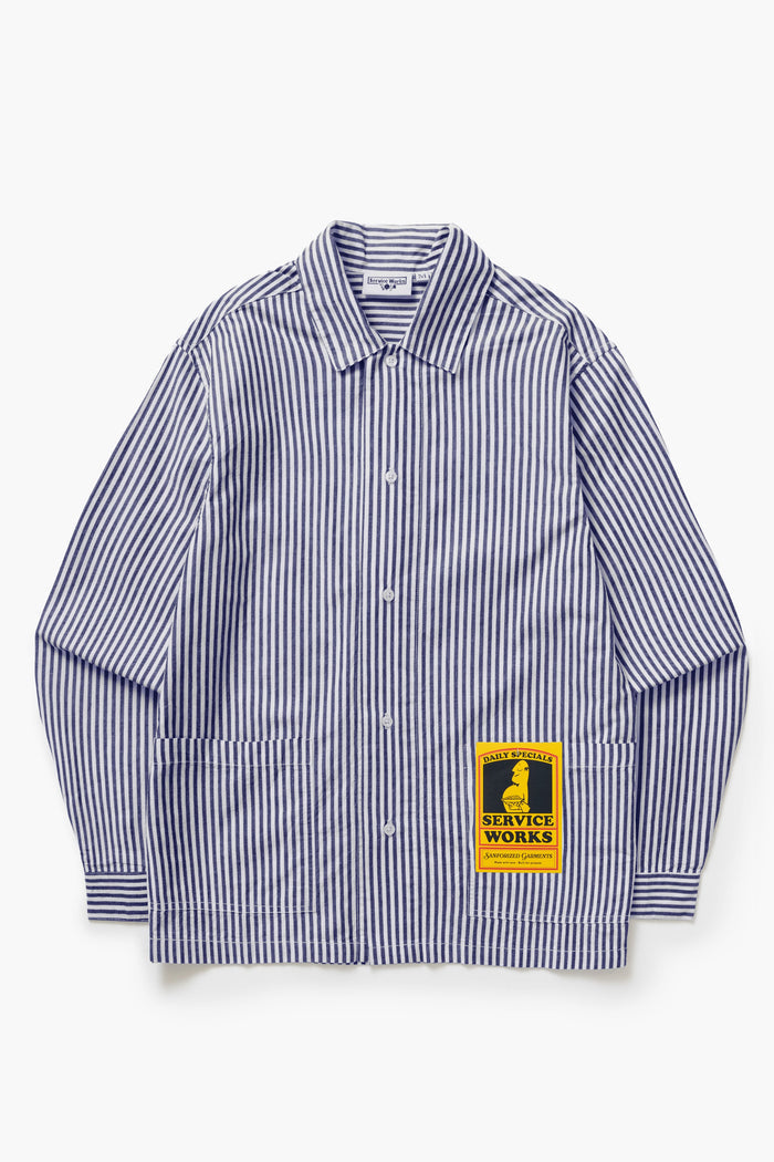 Service Works - Poplin Stripe Waiter Shirt - Royal