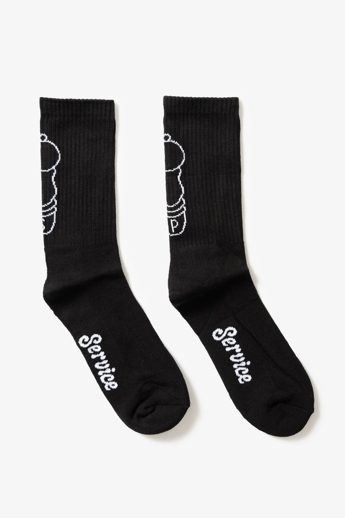 Service Works - Salt + Pepper Socks - Black