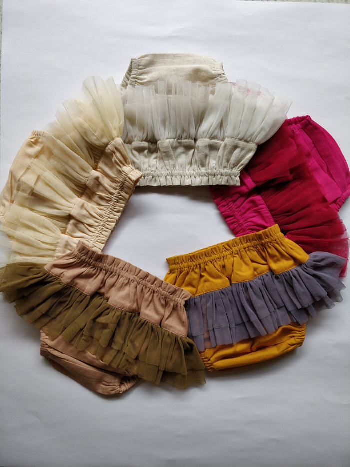Set of 5 - Diaper Cover with Tulle Net Ruffles diaper covers Yo Baby Wholesale
