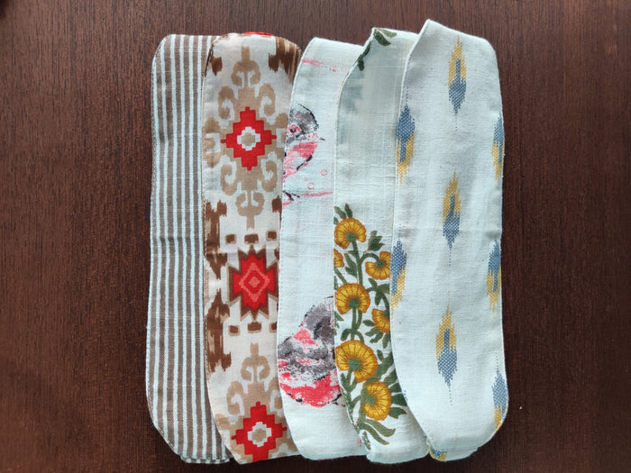 Set of 5 Headbands - Big Girls Yo Baby India Shades of Ivory