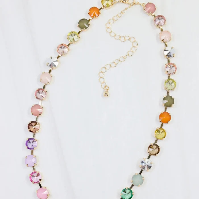 Shalimar Small Rhinestone Necklace Light Multi
