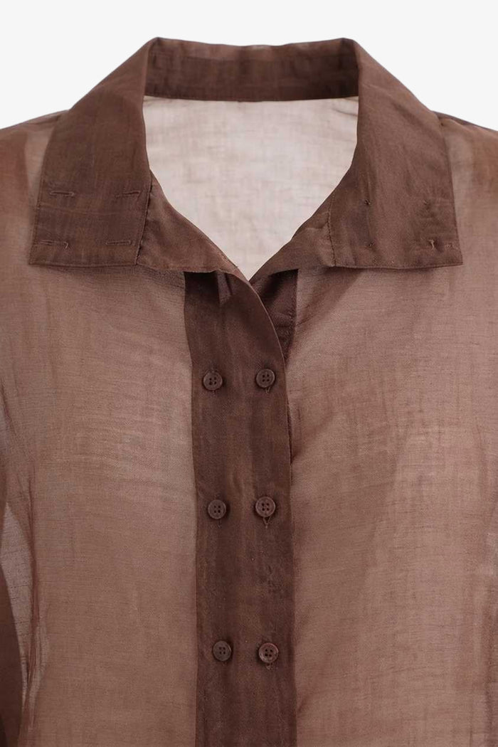 Sheer Double-Breasted Shirt