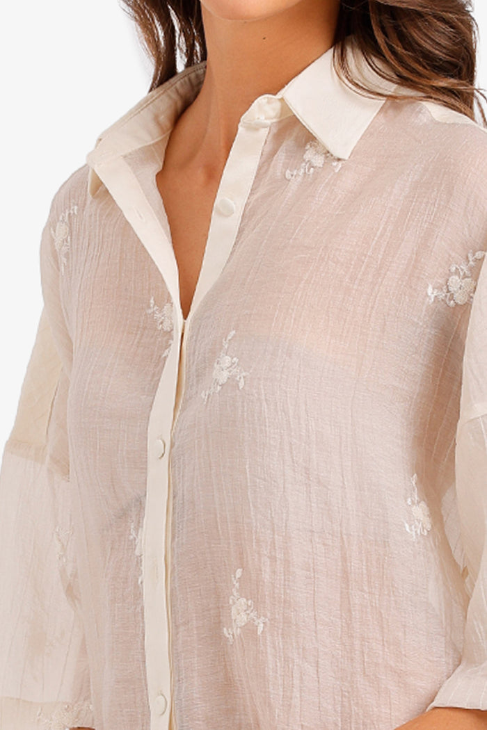 Sheer Embroidered Pyjama
