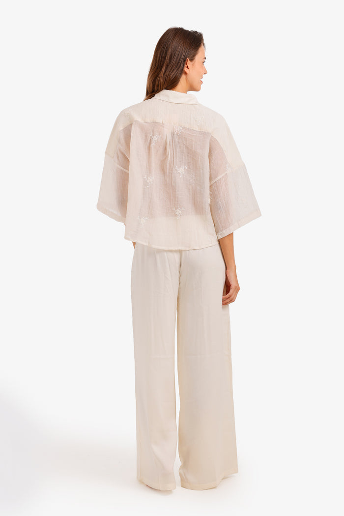 Sheer Embroidered Pyjama