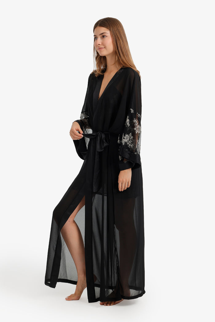 Sheer Floral Nightgown Set