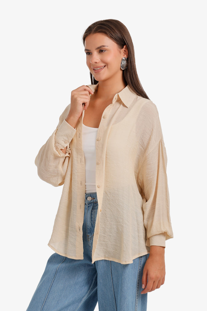 Sheer High-Low Shirt