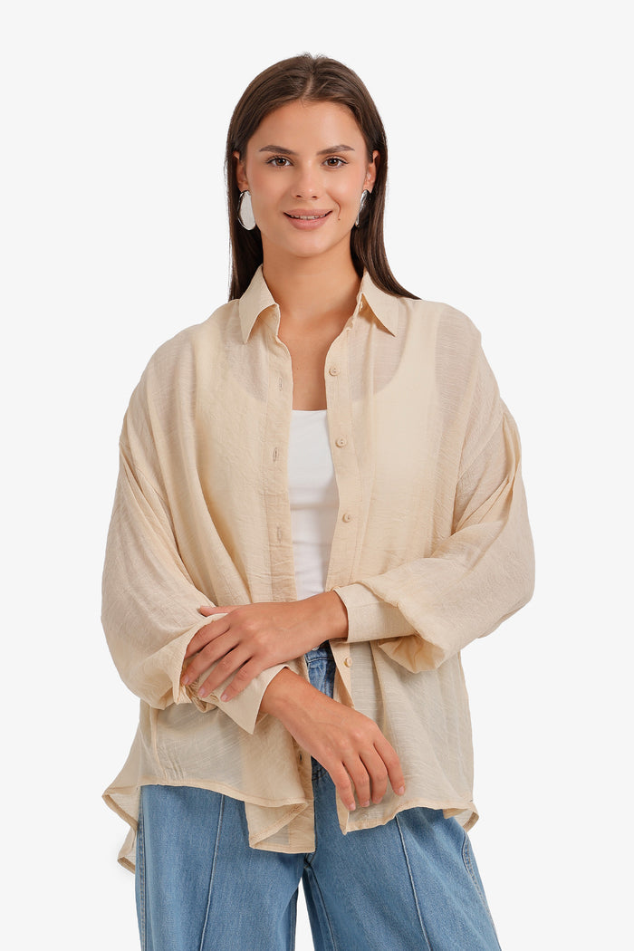 Sheer High-Low Shirt
