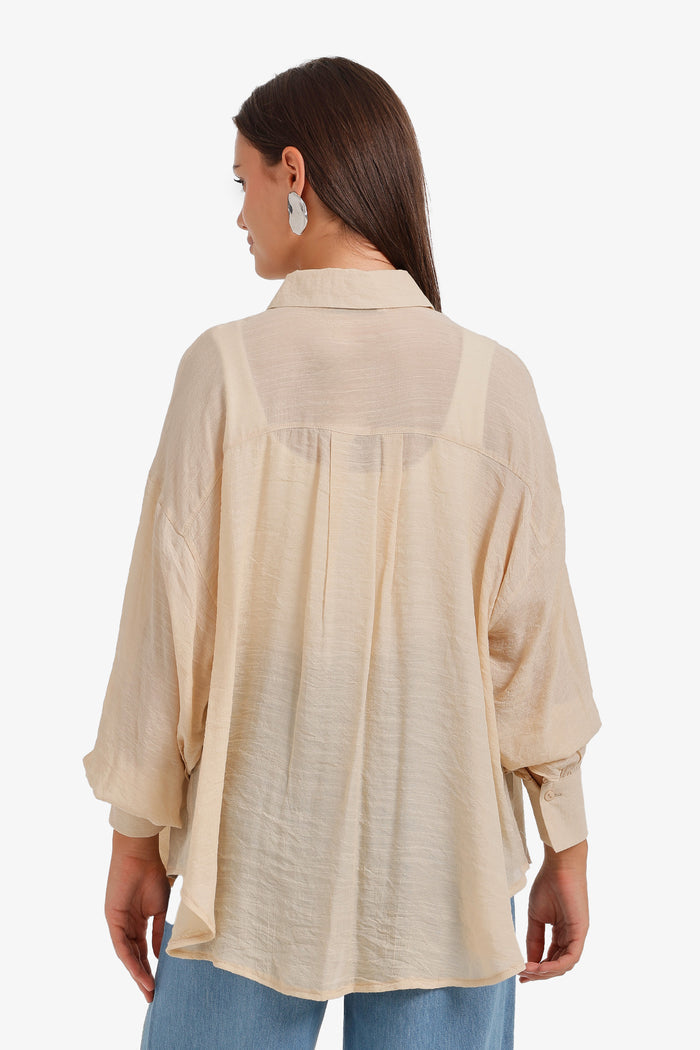 Sheer High-Low Shirt