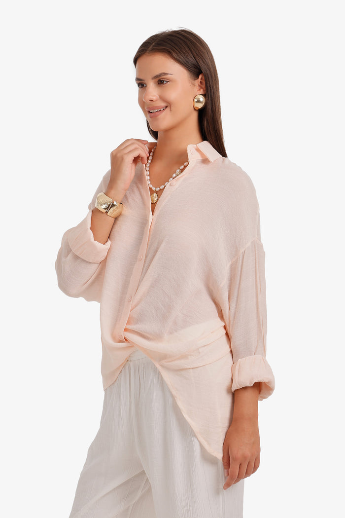 Sheer High-Low Shirt