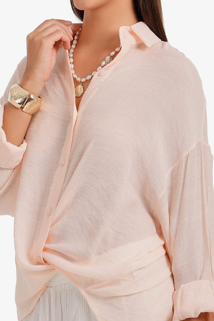 Sheer High-Low Shirt