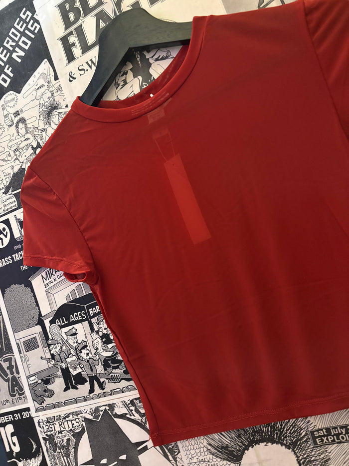 Sheer Rust Mesh Crop Top