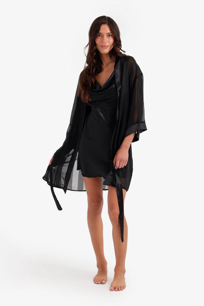 Sheer Striped Robe