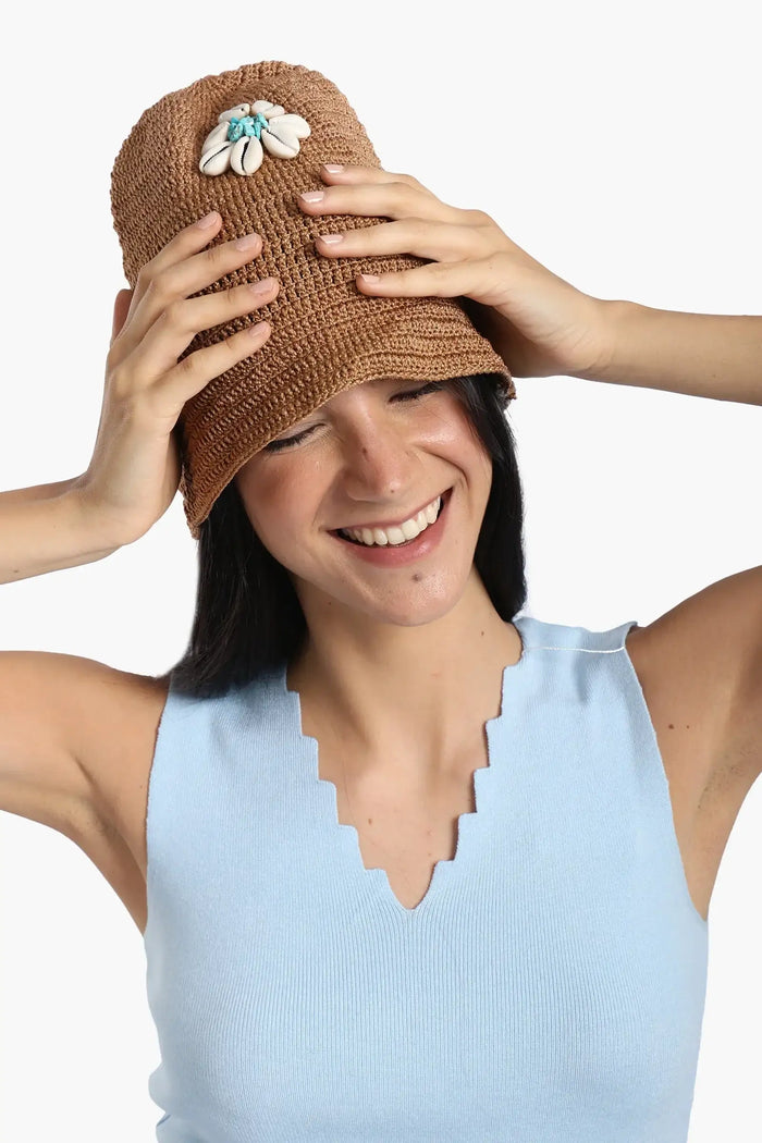 Shell Straw Beach Hat