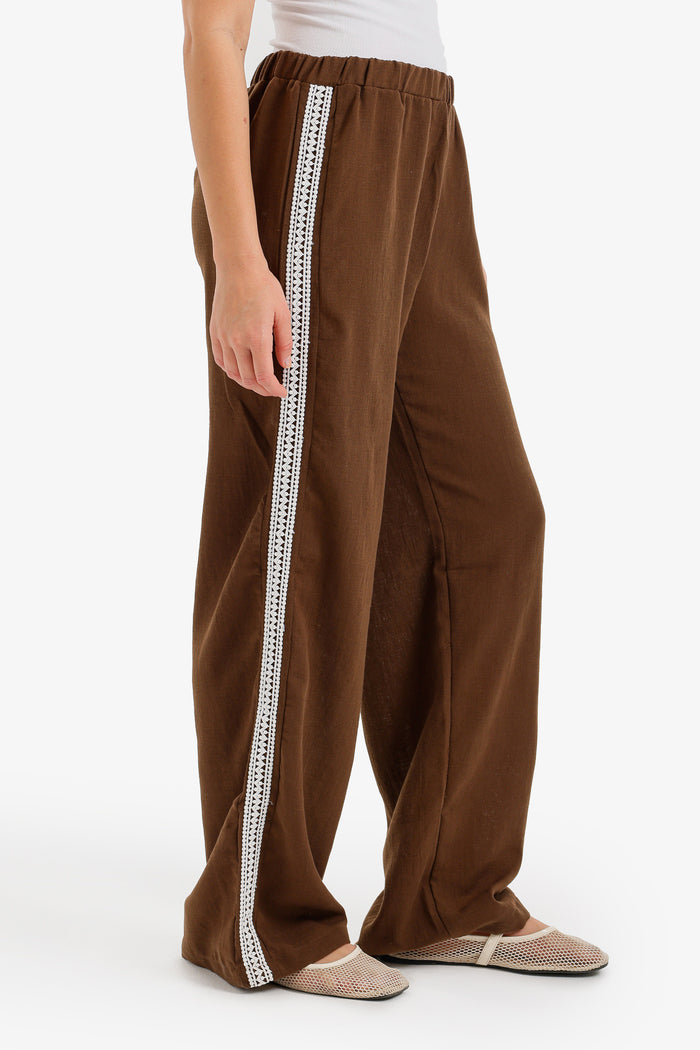 Side-Embroidered Pants