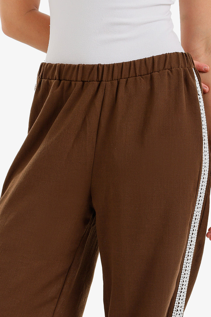 Side-Embroidered Pants