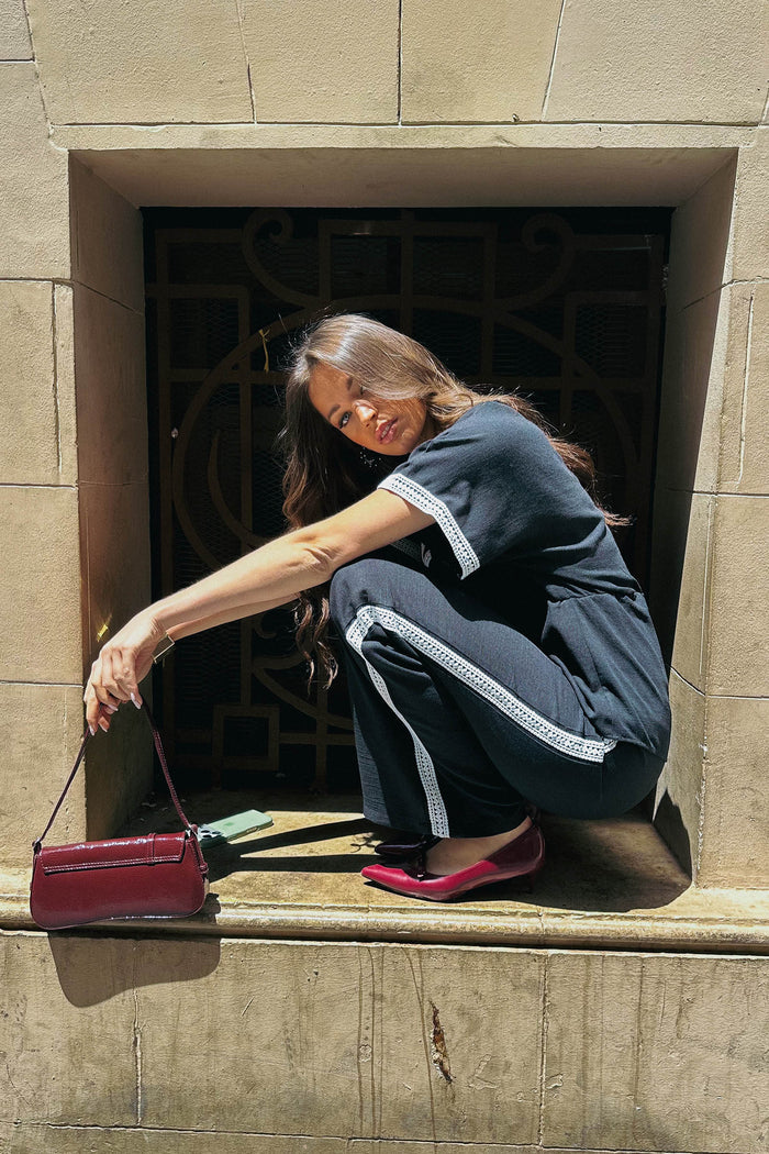 Side-Embroidered Pants