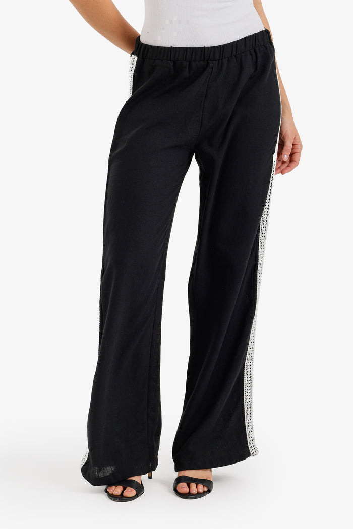 Side-Embroidered Pants